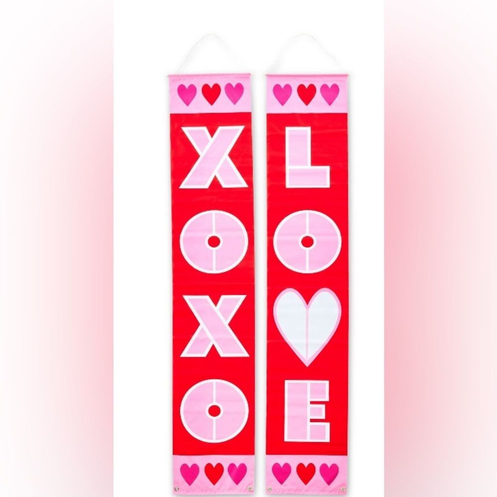 New Valentine's Day XOXO/Love Door Banner, 2 Count Outdoor Indoor Decor V-DAY